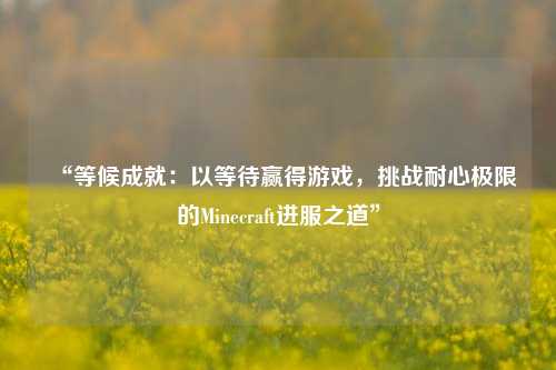 “等候成就：以等待贏得游戲，挑戰耐心極限的Minecraft進服之道”